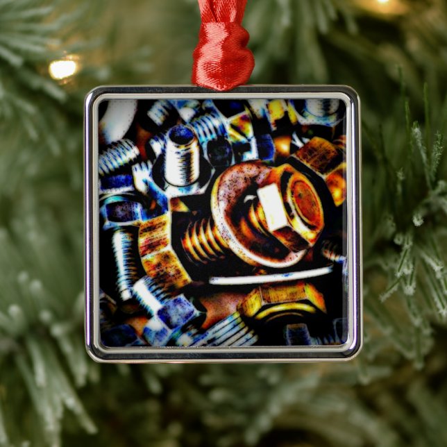 Bolzen Pop Art Silbernes Ornament (Baum)
