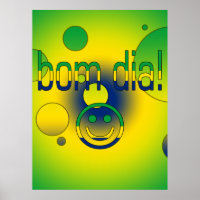 Bom Dia! Brasilien Flaggen Pop Art
