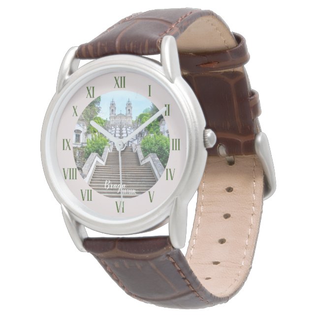 Bom Jesus de Braga Katholische Heiligtum, Portugal Armbanduhr (Schrägansicht)