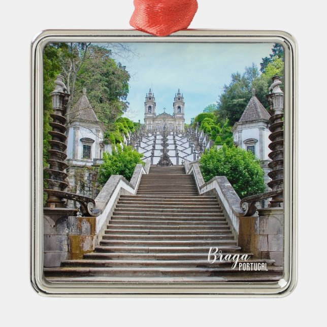 Bom Jesus katholisches Heiligtum Foto, Braga, Port Ornament Aus Metall (Vorne)