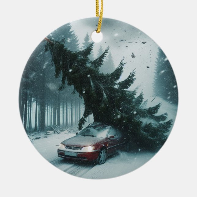 Bomb Cyclone Red Car Keramik Ornament (Vorne)