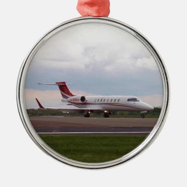 Bombardier Lear Jet 45XR Ornament Aus Metall (Vorne)