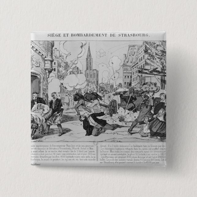 Bombardierung und Belagerung von Straßburg Button (Vorderseite)