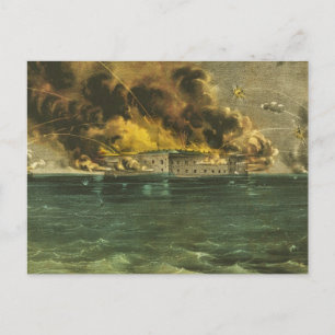 Bombardierung von Fort Sumter 1861 in Amerika aus Postkarte