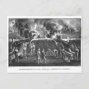 Bombardierung von Fort Sumter, Charleston Hafen Postkarte