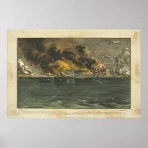 Bombardierung von Fort Sumter durch Ives Poster
