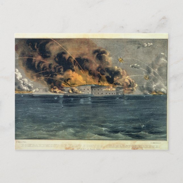 Bombardierung von Fort Sumter Postkarte (Vorderseite)