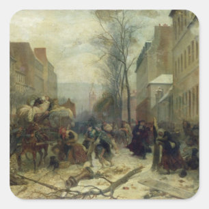 Bombardierung von Paris 1871 Quadratischer Aufkleber