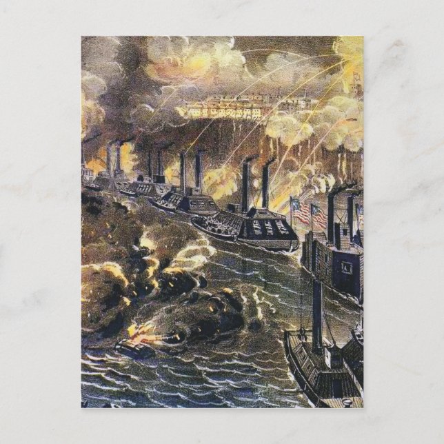 Bombardierung von Vicksburg Postkarte (Vorderseite)