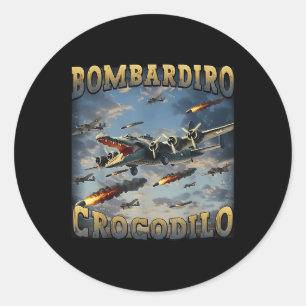 Bombardino Crocodilo Runder Aufkleber