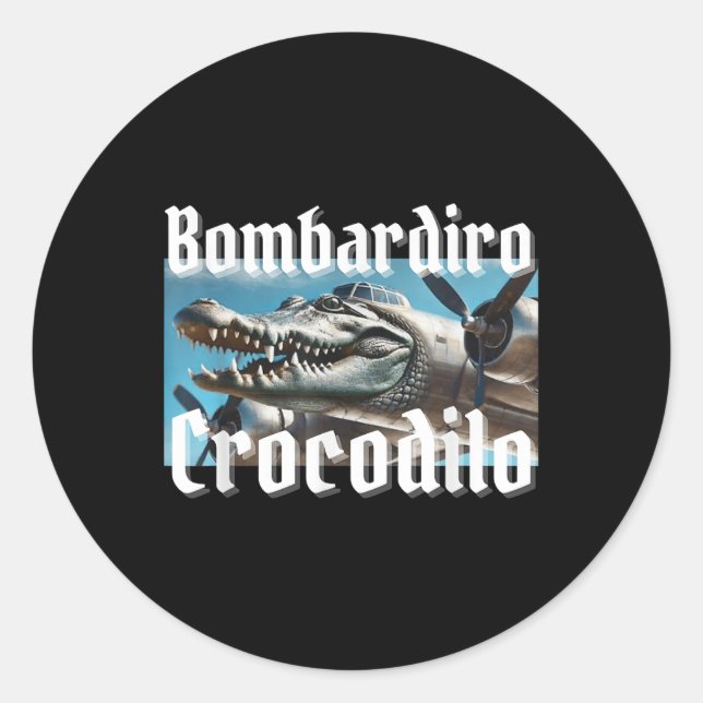 Bombardiro Bombardino Crocodilo Funny Italian Brai Runder Aufkleber (Vorderseite)