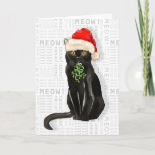 Bombay Black Cat Funny Christmas Karte