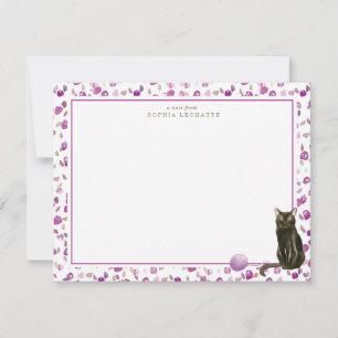 Bombay Black Cat Stationery Mitteilungskarte