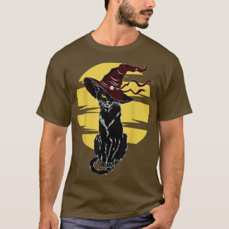 Bombay Cat Black And White  Black Cat With Witch H T-Shirt