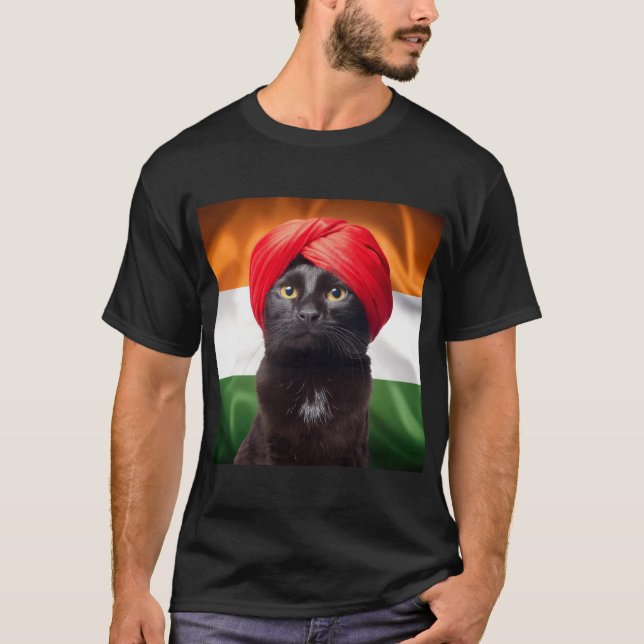 Bombay Cat Breed Wear Turban T-Shirt (Vorderseite)