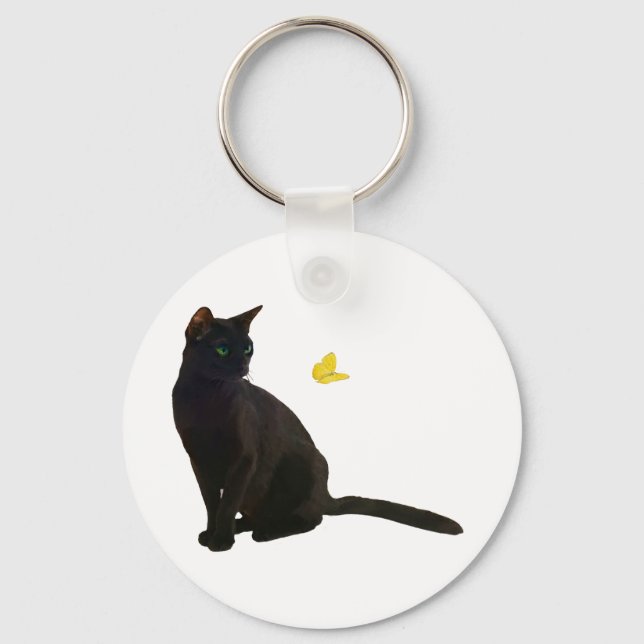 Bombay Cat & Butterfly Schlüsselanhänger (Vorderseite)