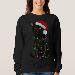 Bombay Cat Christmas Lights Xmas Cat Lover Santa H Sweatshirt