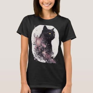 Bombay Cat Japanischer Cherry Blossom Wasserfarbe T-Shirt
