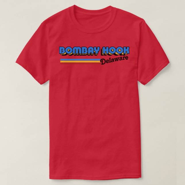 Bombay Hook Delaware Retro Styled Design T-Shirt (Design vorne)