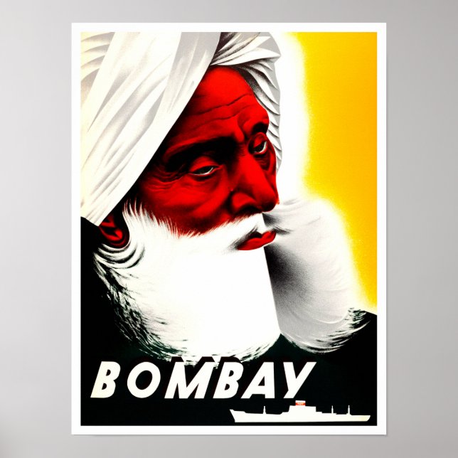 Bombay India Vintage Reiseplakat Poster (Vorne)
