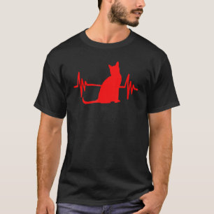 Bombay-Katze Herzschlag Rot T-Shirt