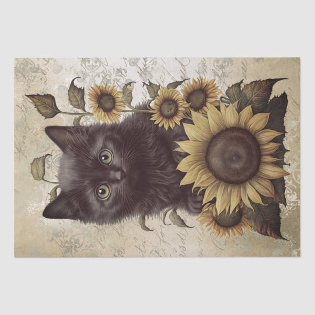 Bombay Kitten Sunflower Cat Seidenpapier (Vorderseite)