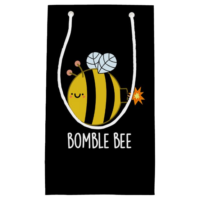 Bombe Bee Funny Bumblebee Bomb Pun Dark BG Kleine Geschenktüte (Vorderseite)