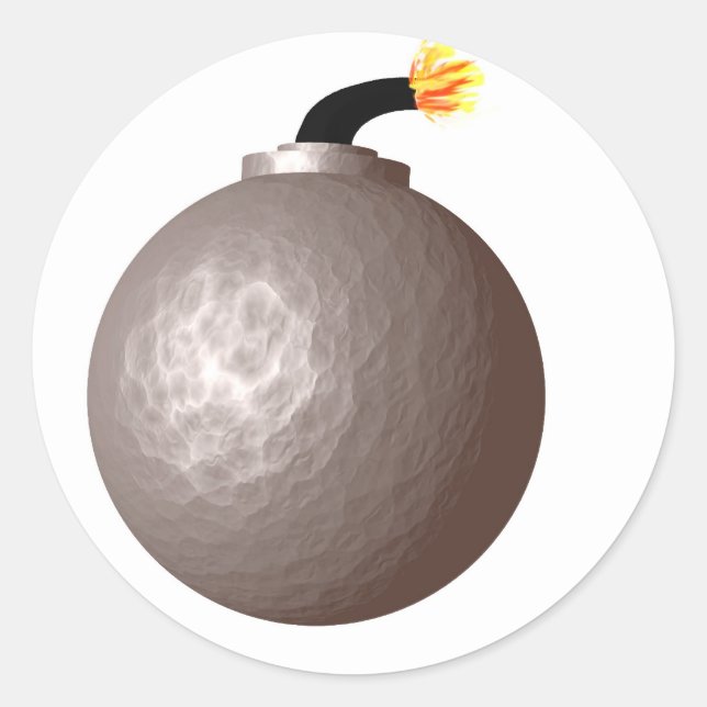 Bombe Runder Aufkleber (Vorderseite)