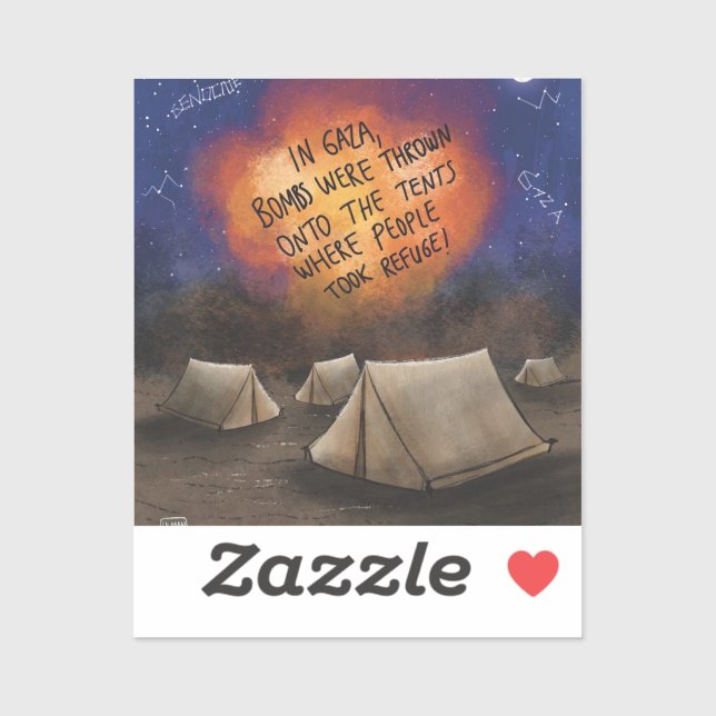 Bomben von Rafah, bei denen Menschen Zufluchtstick Aufkleber (Blatt)