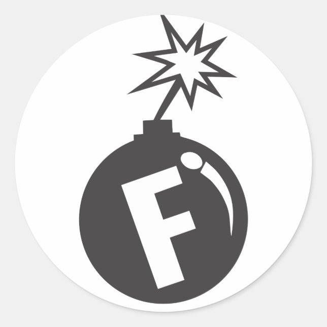 Bombenaufkleber abwerfen runder aufkleber (Vorderseite)