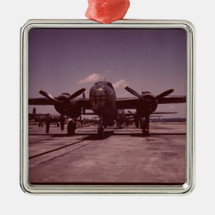 Bomber B-25 Silbernes Ornament