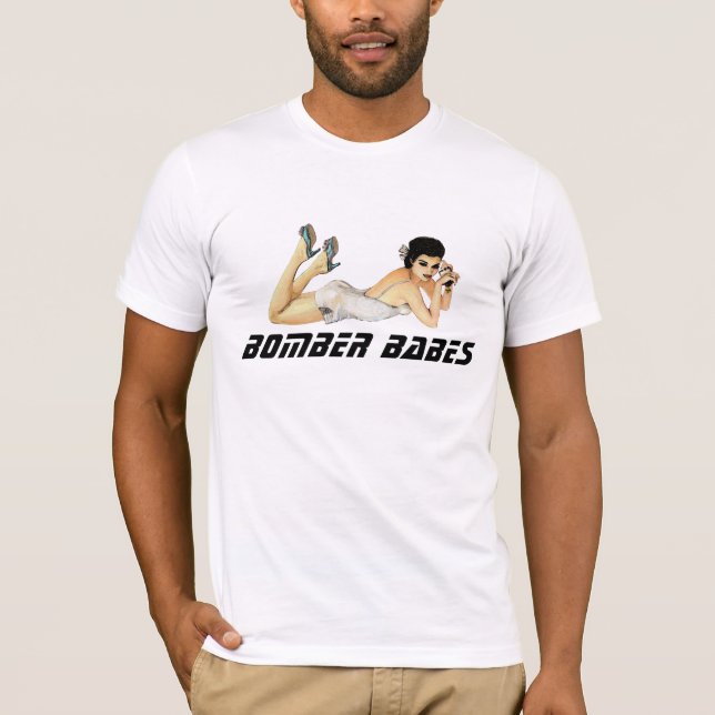 Bomber-Nasen-Kunst Button-oben Mädchen-T - Shirts (Vorderseite)