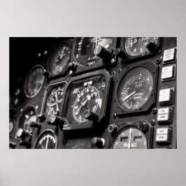 Bombercockpit und Kontrollen Poster