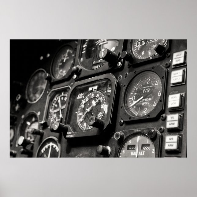Bombercockpit und Kontrollen Poster (Vorne)