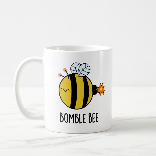 Bomble Bee Funny Bumblebee Bomb Pun Kaffeetasse (Links)