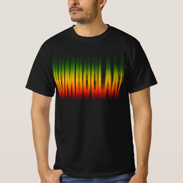 Bomboclaat verschwommener Effekt Typografie Rasta  T-Shirt (Vorderseite)