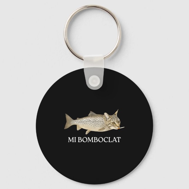 Bomboclat Fish Cat Meme Mi Bomboclat Silly Stud Br Schlüsselanhänger (Vorderseite)