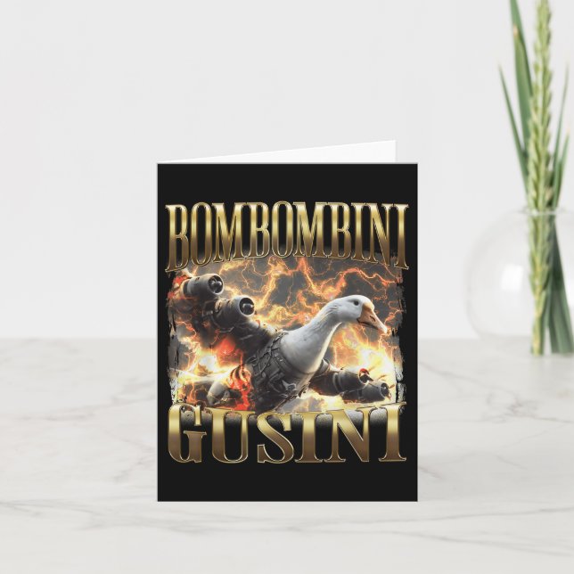 Bombombini Gusini Funny Italian Brainrot Meme Boot Karte (Vorderseite)