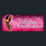 Bombshell Sparkle Leopard Party Banner 40x16 Poster<br><div class="desc">Das Party "Bombshell Sparkle Leopard" wird zum 25. Geburtstagsfest. Es sind auch passende Party Einladungen, Kuchenkuchen, Tischdecken, Aufkleber und Magnetfavoriten erhältlich. Dies ist ein benutzerdefiniertes Party-Banner. Wenn Sie sich für dieses oder ein ähnliches Design interessieren, kontaktieren Sie mich bitte unter cheryl@cheryldanielsart.com. "Bombshell Sparkle Leopard" - Original-Kunstwerk und Design von Cheryl...</div>