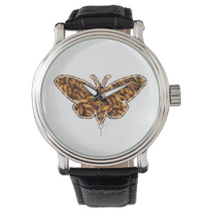 Bombyx Mori Silk Moth Life Cycle Silhouette Armbanduhr