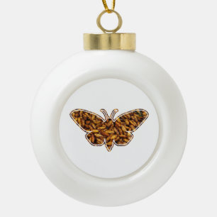Bombyx Mori Silk Moth Life Cycle Silhouette Keramik Kugel-Ornament