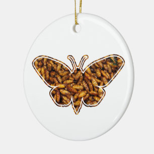 Bombyx Mori Silk Moth Life Cycle Silhouette Keramikornament
