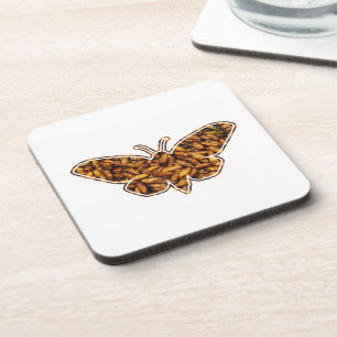 Bombyx Mori Silk Moth Life Cycle Silhouette Untersetzer