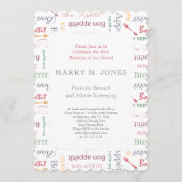 Bon Appetit 40. Geburtstag Party für Gourmet Einladung