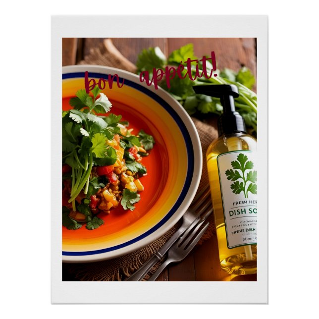 Bon Appétit - Anti-Cilantro Soap Joke Poster (Vorderseite)