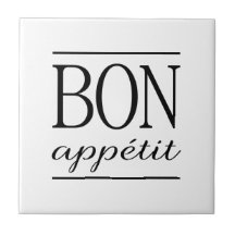 BON APPETIT Black & White Kitchen Typografy Zitat
