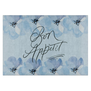 Bon Appetit Blaue Blumenküche Schneidebrett