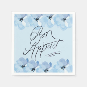 Bon Appetit Blaue Blüten Serviette