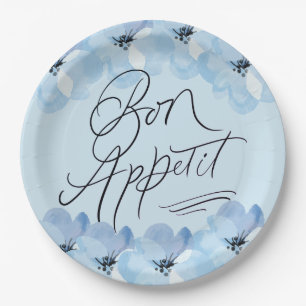 Bon Appetit Blue Floral Pappteller