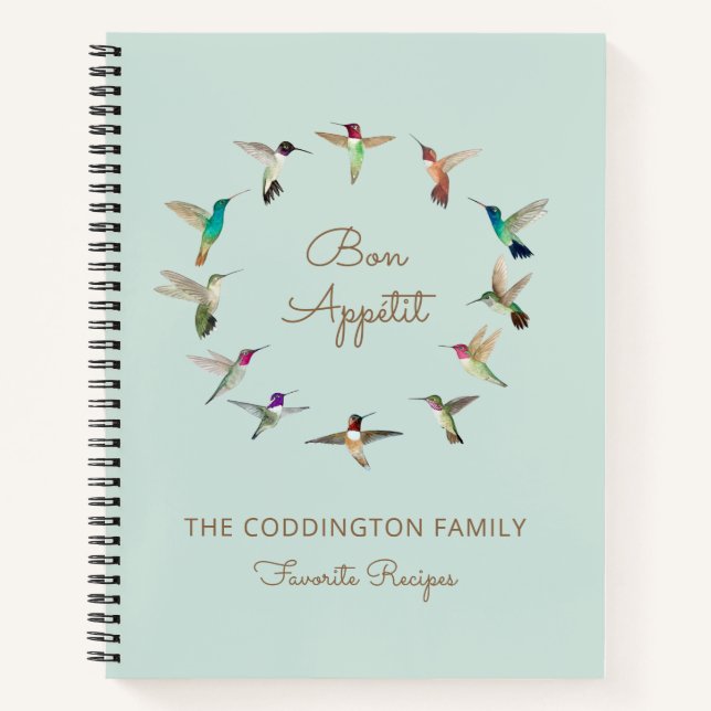 Bon Appétit California Hummingbirds Rezept Notizbuch (Vorderseite)